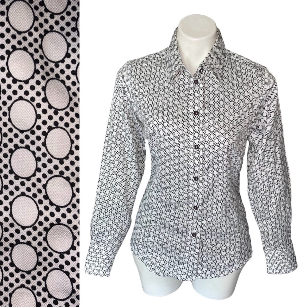 Ben Sherman Polka Dot Mod Flip Cuff Button Down S… - image 1